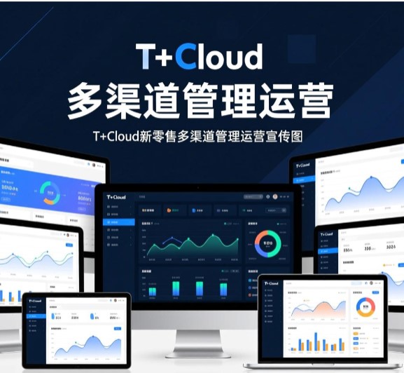 T+Cloud新零售 多渠道管理運營 全場景營銷整合  選擇T+Cloud，POS前端也能實現餐廳的業務，與零售業務完美融合。線上通過電商通，天貓、微店的業務數據統一歸集。